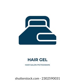 hair gel vector icon. hair gel, hair, cream filled icons from flat hair salon pictograms concept. Isolated black glyph icon, vector illustration symbol element for web design and mobile apps