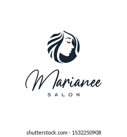 hair girls salon logo vector