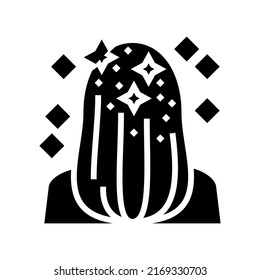 hair glitter glyph icon vector. hair glitter sign. isolated symbol illustration