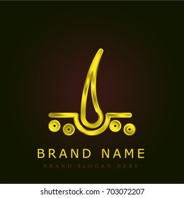 Hair golden metallic logo