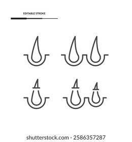 Hair Growth Icon Set Vector Design.