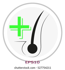 hair growth, vector icon, eps10