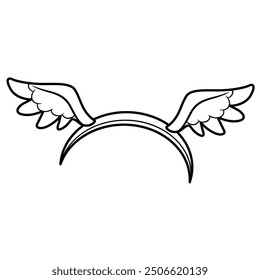 Hair Hoop with Wings Halloween Decoration for Fancy Dress. Image produced without the use of any form of AI software at any stage.