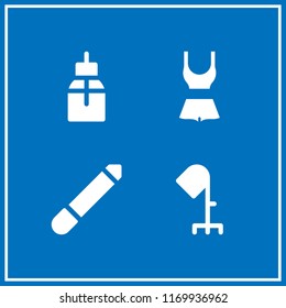 hair icon. 4 hair vector set. makeup, swimming suit, beauty and hair salon icons for web and design about hair theme