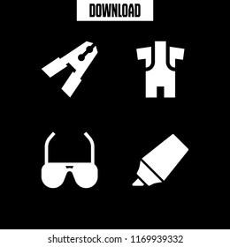 hair icon. 4 hair vector set. highlighter, clippers, wetsuit and sunglasses icons for web and design about hair theme