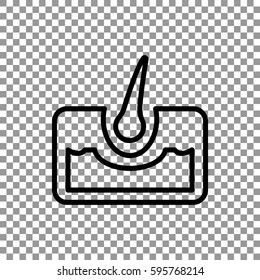  Hair icon flat.