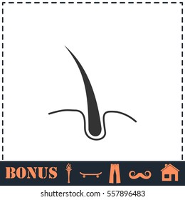 Hair icon flat. Simple vector symbol and bonus icon