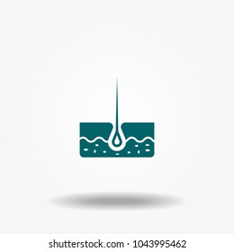 hair icon isolated human removal grow medical bulb.