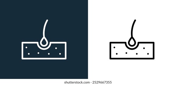 hair icon isolated on white and black colors. hair outline linear vector icon from hairdressing collection for mobile apps, web and ui.