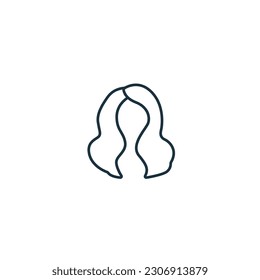 Hair icon. Monochrome simple sign from anatomy collection. Hair icon for logo, templates, web design and infographics.