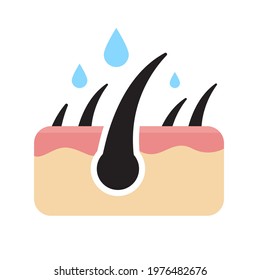Hair icon. Hair on human skin Hair care concept Solve the problem of hair loss.