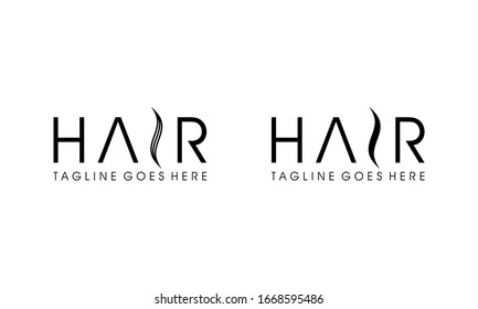 Hair icon for salon logo design concept editable