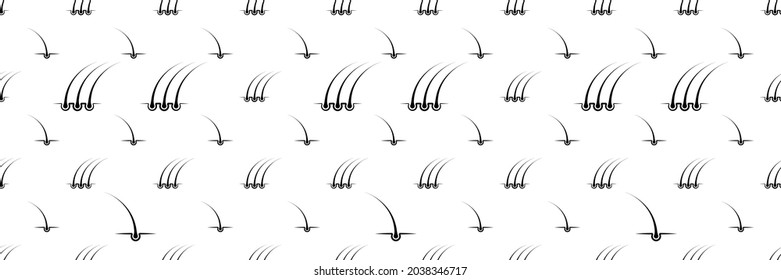 Hair Icon Seamless Pattern Vector Art Illustration