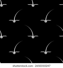 Hair Icon Seamless Pattern Vector Art Illustration