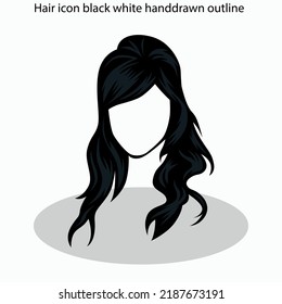 Hair icon sets collection black white handdrawn outline