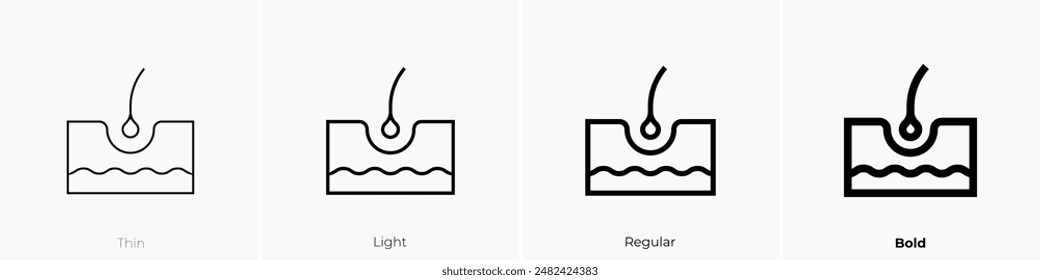hair icon. Thin, Light Regular And Bold style design isolated on white background