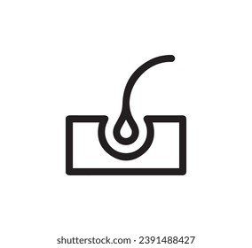 Vector de icono del pelo. Signo de estilo lineal para concepto móvil y diseño web. Ilustración del símbolo del pelo. Gráficos vectoriales de píxeles - Vector.