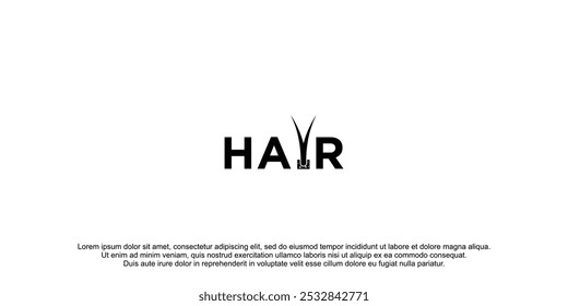 Ícone de cabelo vetor logotipo design com conceito criativo Premium Vetor