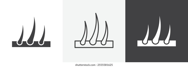Hair icon vector set for ui designs