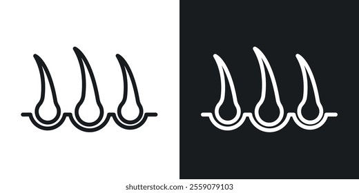 Hair icons. vector set in black colors