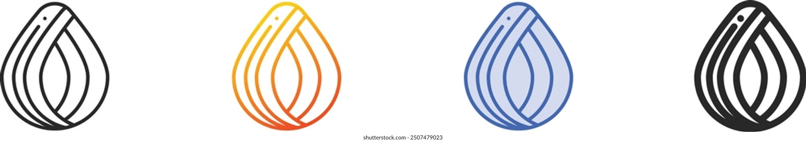 hair icon.Thin Linear, Gradient, Blue Stroke and bold Style Design Isolated On White Background