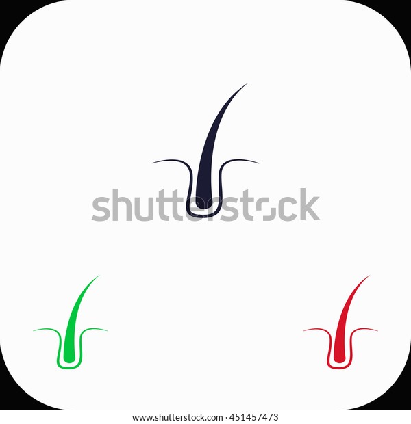 Hair Illustration Set Blue Green Red Stock Vector (Royalty Free) 451457473