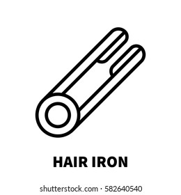 Hair iron icon or logo in modern line style. High quality black outline pictogram for web site design and mobile apps. Vector illustration on a white background.