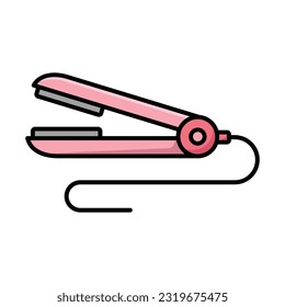 plantilla de diseño de vectores de icono de hierro capilar en fondo blanco