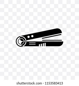 Hair iron vector icon isolated on transparent background, Hair iron logo concept