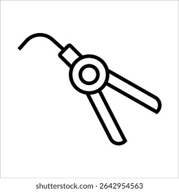 hair iron vector icon line sign