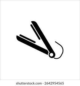 hair iron vector icon line sign