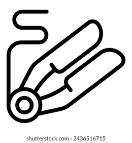 Hair ironing device icon outline vector. Hairdo grooming instrument. Modern hairstyling appliance