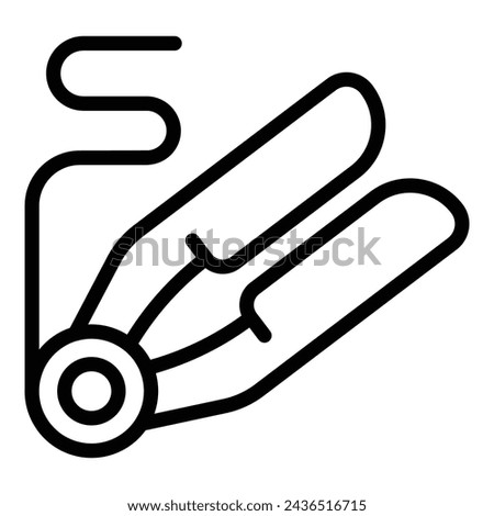 Hair ironing device icon outline vector. Hairdo grooming instrument. Modern hairstyling appliance