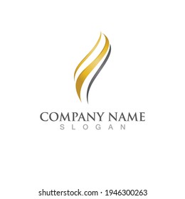 Hair line wave logo vector illustration design
