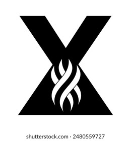 Hair Logo combine with letter X vector template