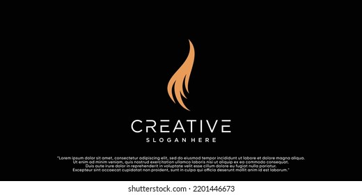 Diseño del logotipo del pelo con un simple vector premium