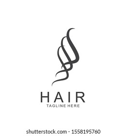 Hair logo design template. Icon hair vector illlustration. 