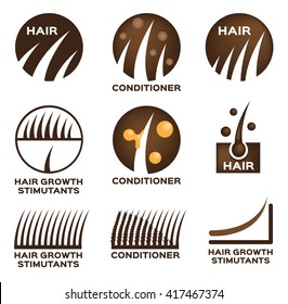 Hair Logo Set Vector , 9 Icon