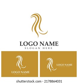 Diseño de la ilustración de icono vectorial de la plantilla de logotipo de Hair