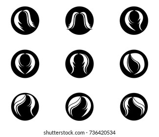 Hair logo template vector icon illustration design