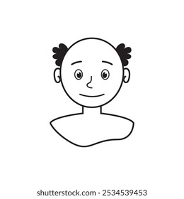 Ícone de cor de perda de cabelo. Careca. Diminuição da testosterona. Alopecia, calvície. Homens envelhecendo. Ilustração isolada de vetor