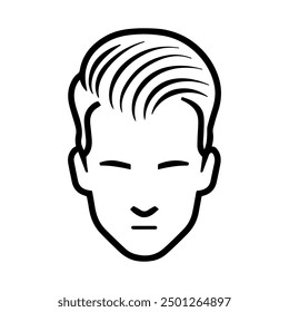 Icono de pérdida de cabello o símbolo de línea moderna. Vector línea de arte y diseño de iconos con contorno en negrita. Blanco y negro Pixel Símbolo minimalista perfecto aislado fondo blanco. Silueta simple signo delgado