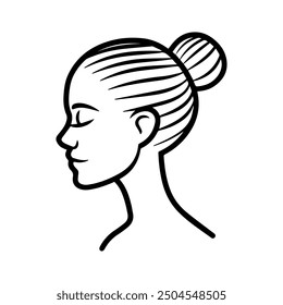 Hair Loss icon or modern line symbol. Vector line art and icon design with bold outline. Black and white Pixel Perfect minimalistic symbol isolated white background. Silhouette simple thin sign