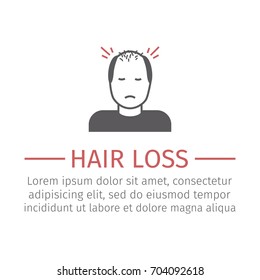 Hair Loss icon. Vector sign for web graphic.