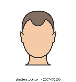 Hair loss man icon cartoon vector logo. Hair loss male scalp bald illustration