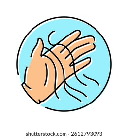 hair loss thinning disease symptom color icon vector. hair loss thinning disease symptom sign. isolated symbol illustration