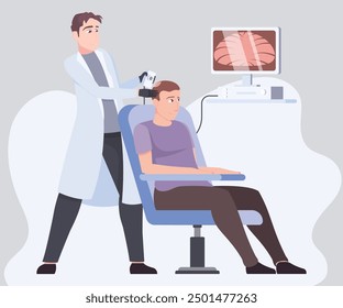 Hair loss treatment with baldness type symbols flat isolated vector illustration