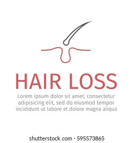 Hair Loss. Vector sign for web graphic.