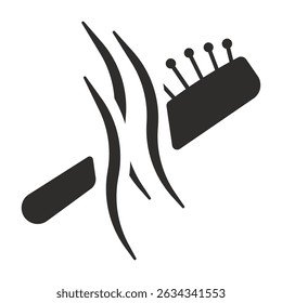 hair loss in women problem, comb symbol, alopecia due to stress, flat vector illustration on white background