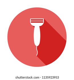 hair machine long shadow flat icon. Element of barber icon for mobile concept and web apps. Long shadow hair machine  icon can be used for web and mobile on white background